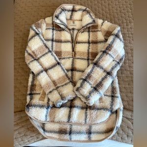 Abercrombie Sherpa Plaid Pullover Sweater